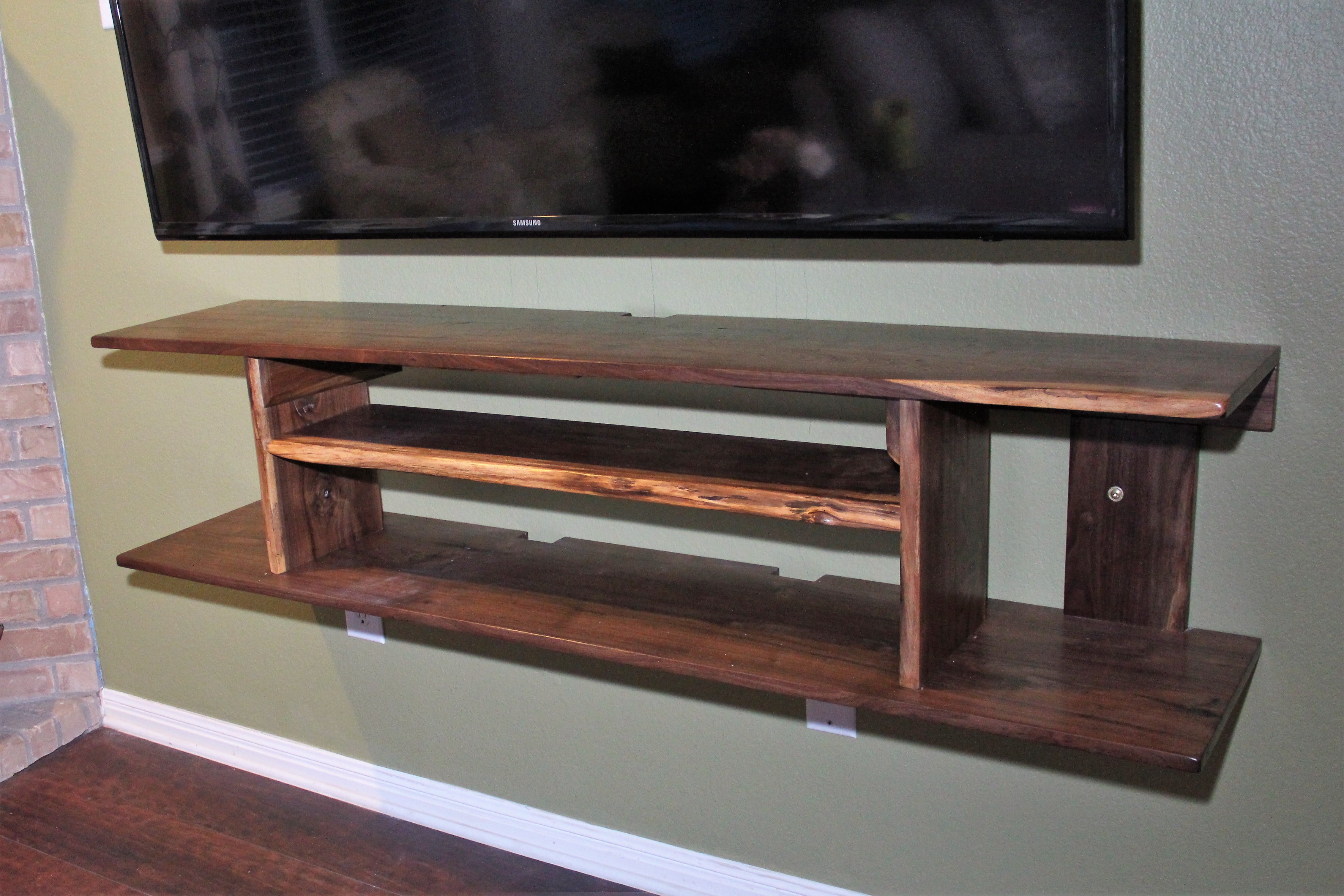 Floating Entertainment Shelf - Crafty Woodwork